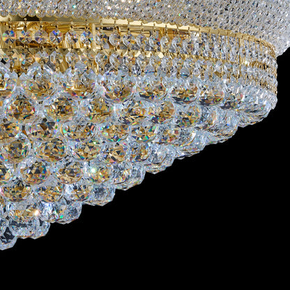 Homeooze 31 - Light Large Empire Crystal Chandelier for High Ceiling Foyer Entryway Staircase Living Room Dining Room Gold Finish