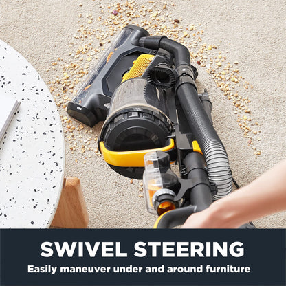 Eureka Powerful Upright Vacuum Cleaner for Home Pet Hair, Lightweight Household Upright Vacuum for Carpet and Hard Floor, MaxSwivel Pro NEU350 with Pet Tool, Yellow