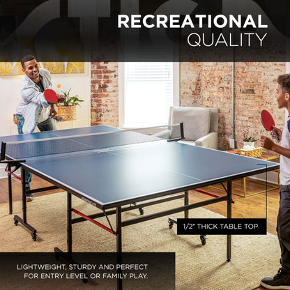 STIGA Advantage Series Indoor Ping Pong Table, Foldable Table Tennis Table - 12, 15, 18, and 25mm Tabletops - Quickplay 10 Minute Assembly - Playback Mode - Recreational- to Tournament-Level