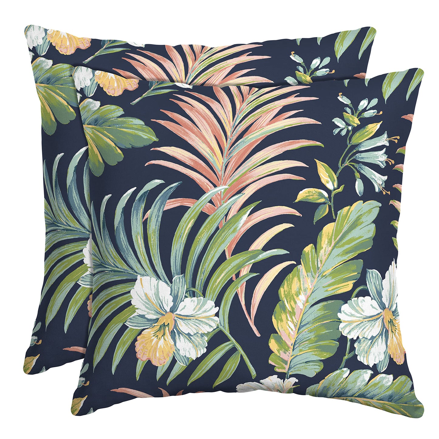 Arden Outdoor Toss Pillow, 2 Pack, 16 x 16, Rain-Proof, Fade Resistant Pistachio Botanical