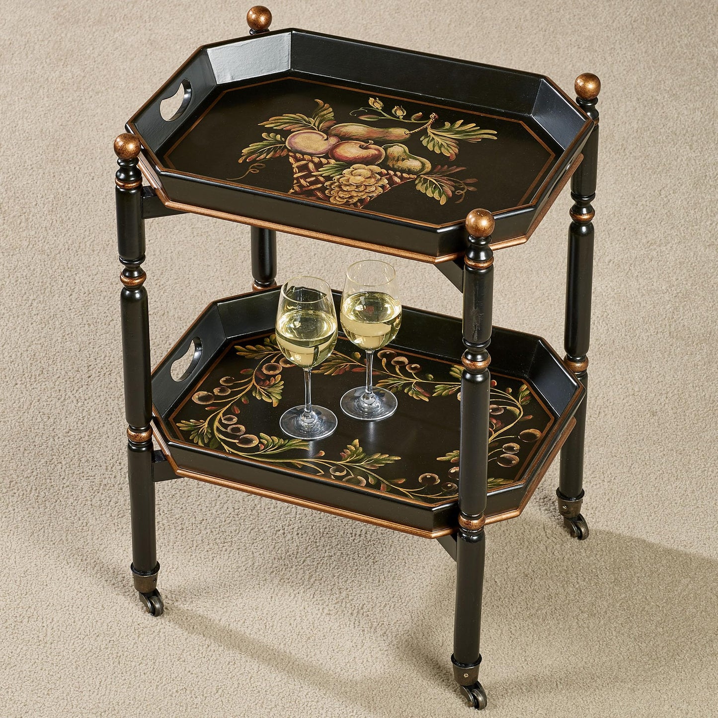 Touch of Class Noble Bounty Serving Cart Black
