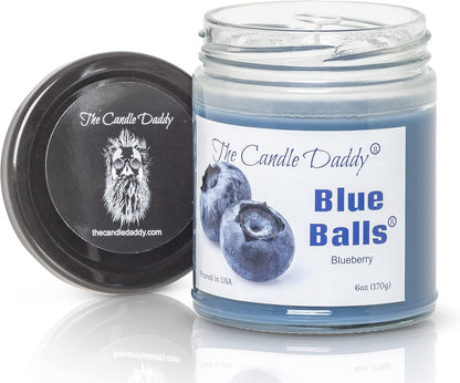 Two Blue Balls - Blueberry Scented 6 Ounce Jar Candle with 40 Hour Burn