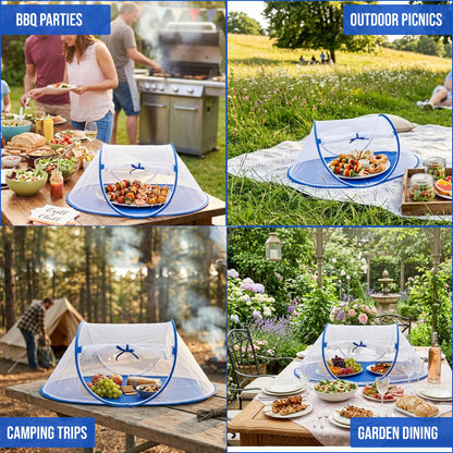 Iconikal 2-Pack Jumbo Folding Mesh Food Tent 43x21-Inch Wind-Resistant Zippered Door Picnic BBQ Outdoor Camping Food Cover Insect Protection