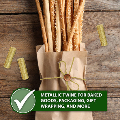 Mandala Crafts Gold Silver Rose Gold String for Gift Wrapping – 55 X 3 Yards 1mm Thin Metallic Bakers Twine for Crafts, Packaging, Party Favors, and DIY Decorations