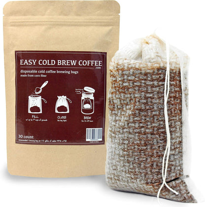 No Mess Cold Brew Coffee Filters - Disposable Biodegradable Fine Mesh Brewing Bags for French/Cold Press