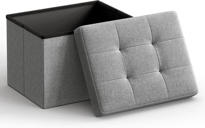 12.2 16.1 12.2 Inches, 286 lb ULSF102G02 SONGMICS Mazie Collection - Small Folding Storage Ottoman, Foot Rest Stool, x