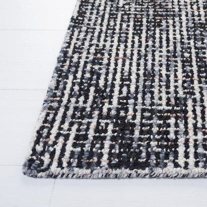 SAFAVIEH Abstract Collection Area Rug - 9' x 12', Black & Grey, Handmade Wool, Ideal for High Traffic Areas in Living Room, Bedroom (ABT468L)