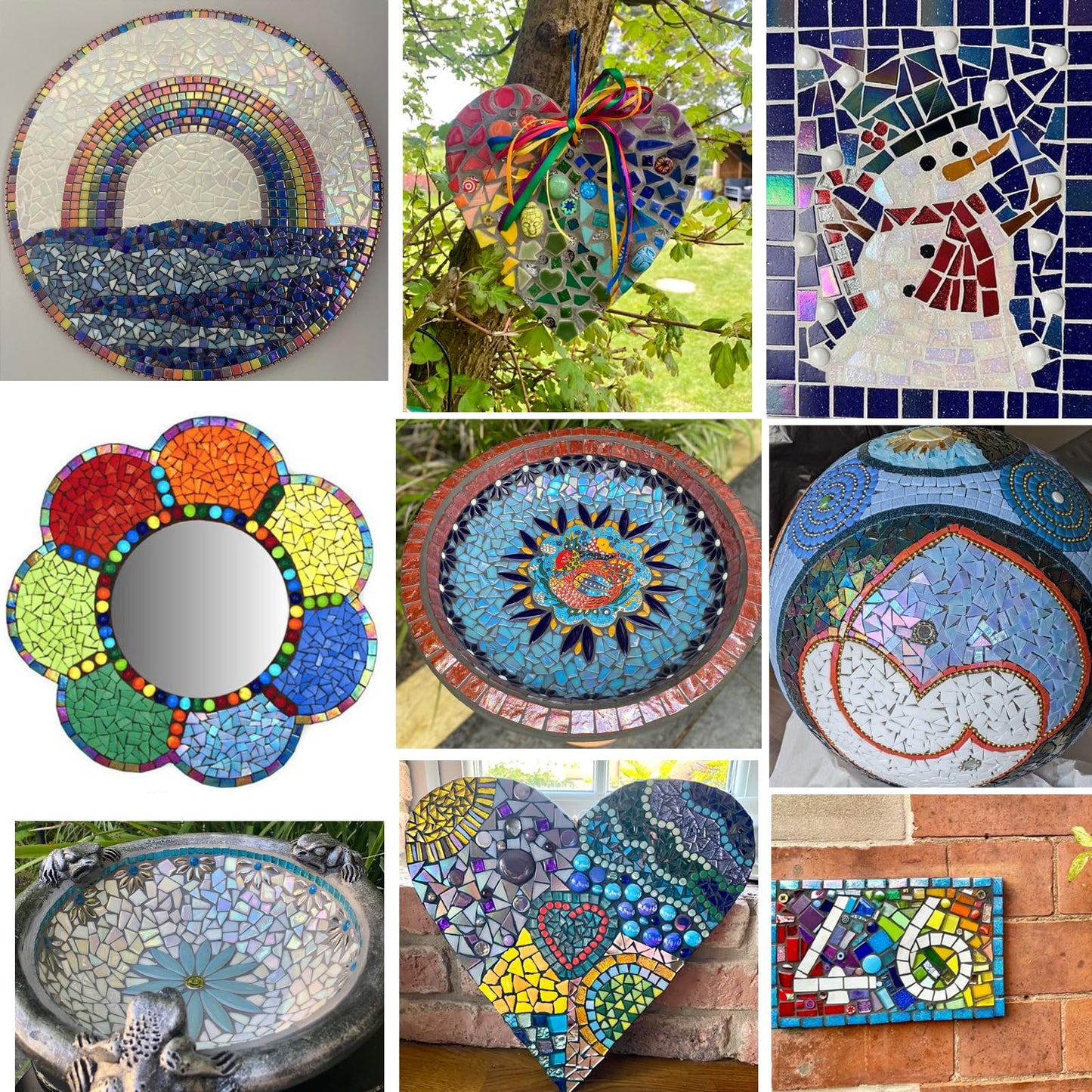 Youway Style Iridescent Glass Mosaic Tiles for Crafts Bulk,454g Broken Mosaic Glass Pieces for Garden Crafts Kits,DIY Mosaic Art Decor