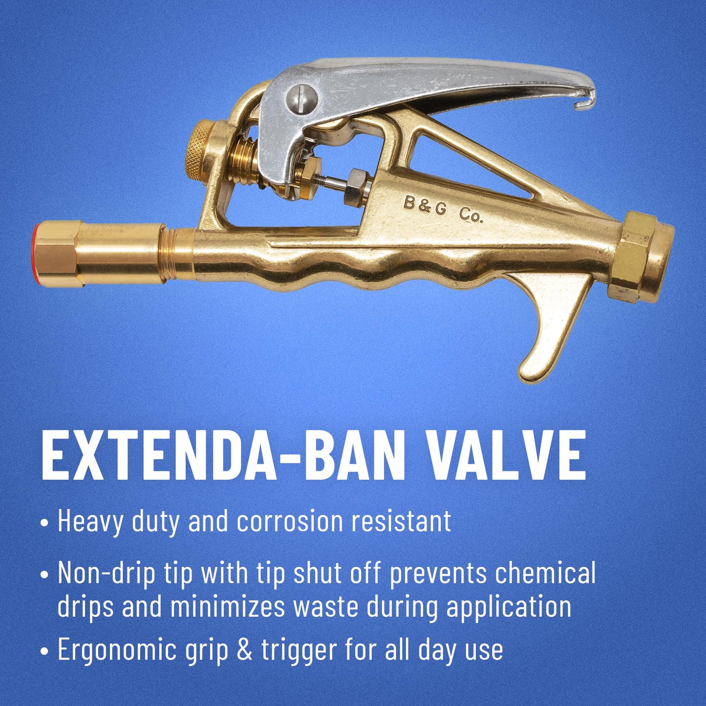 B&G - Primeline 1 Gallon Stainless Sprayer (N124-CC) - Extenda-Ban Valve - 9" Brass Extension - 4-Way Crack & Crevice Tip - Durable, Precise, Field Repairable