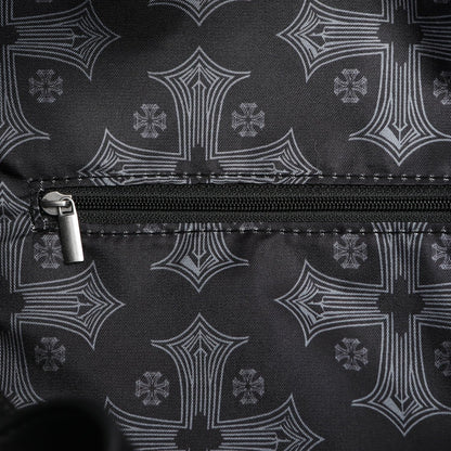 Von Dutch Embroidered Chopper Duffle Bag, Vegan Leather Weekender with Crossbody Strap & Handles