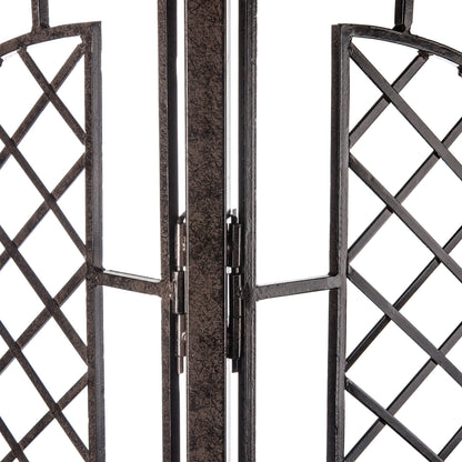 H Potter Large 2-Panel Garden Trellis 72" Installed Height, 75 lb Heavy Iron Privacy Screen, Freestanding Metal Outdoor Landscape Structure GAR573
