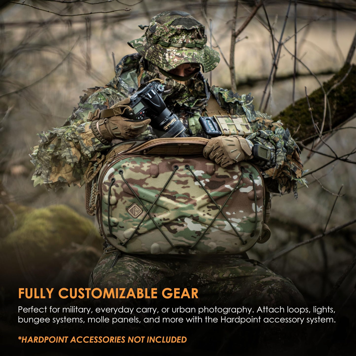HAZARD 4 Blastwall - Optics/CCW Sling Pack, Hard Shell Camera Bag, Tactical Molle Backpack (29.5 L) - Black
