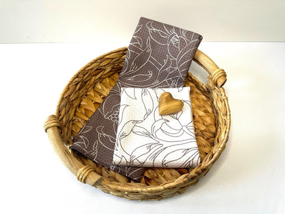 Trig Kitchen Towel. Tea Towel. Dish Cloth. Double Sided Design. Quick Dry Waffle Weave Microfiber. Highly Absorbent. Designer Prints. Modern. 2 Pack. Nora.