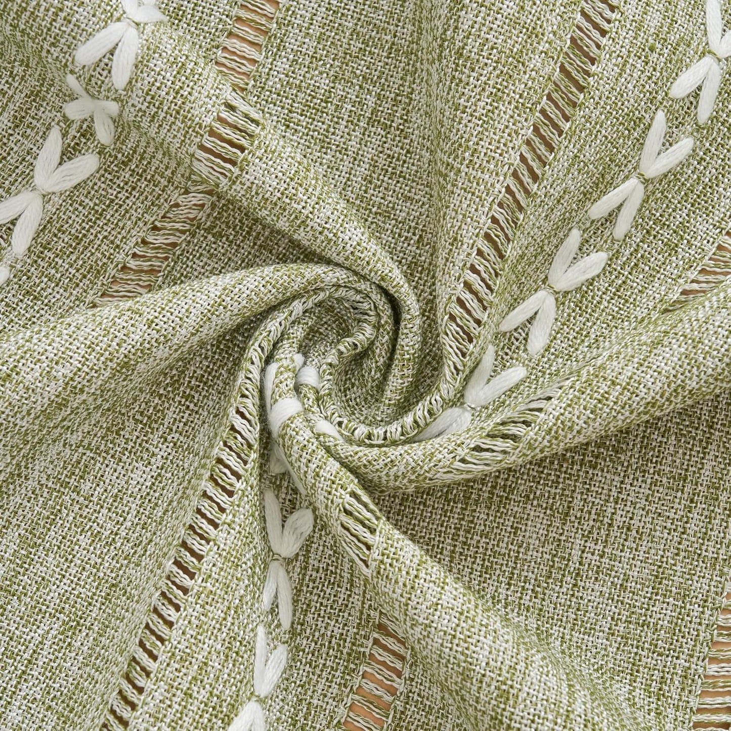 2060 Inches Rectangular Coffee Table Covers for Living Room Striped Embroidered Tablecloth Linen Coffee Table Cloth