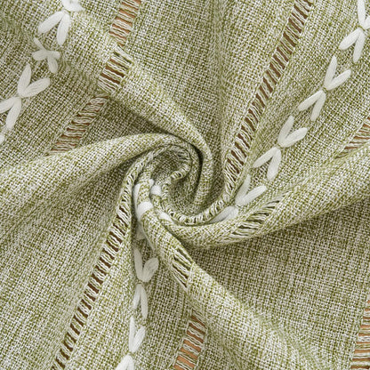 2060 Inches Rectangular Coffee Table Covers for Living Room Striped Embroidered Tablecloth Linen Coffee Table Cloth