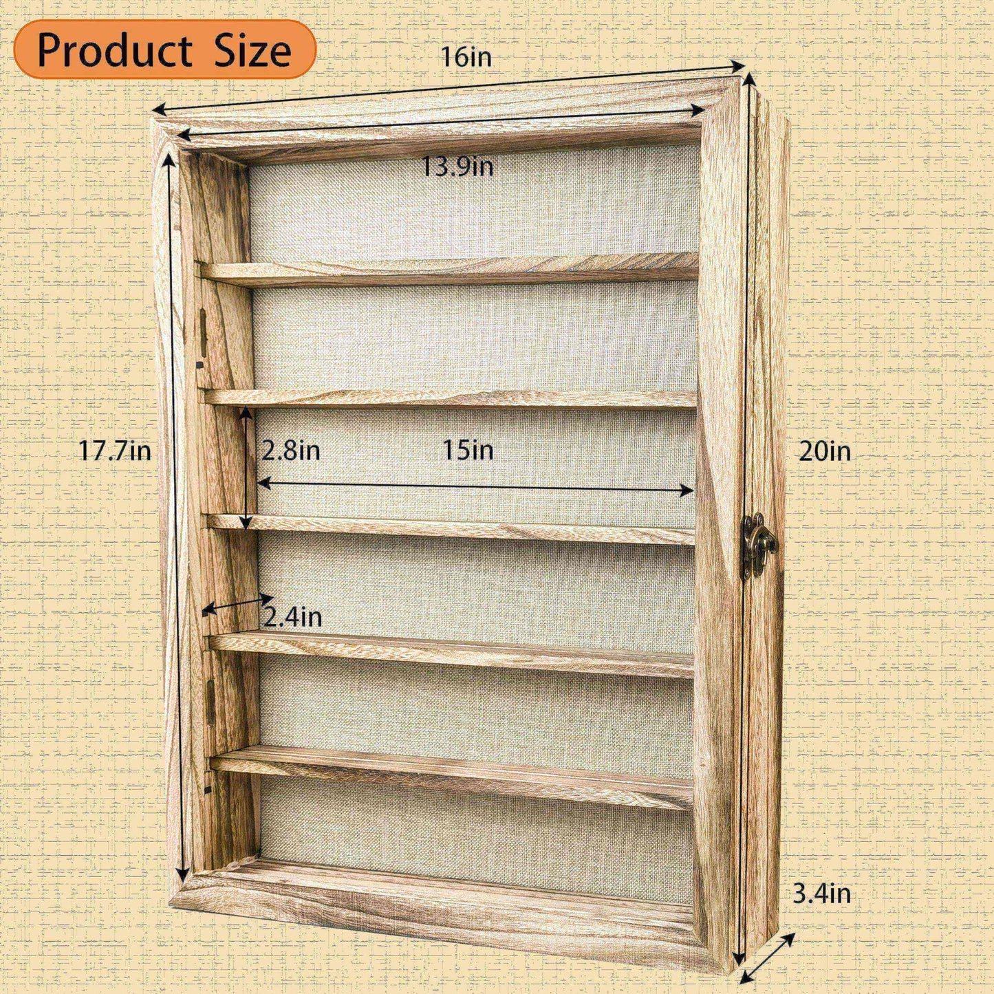 Houstimi Original Wood Shadow Box Frame 16x20 Shadow Box with Shelves 2.6" Interior Depth Memorial Shadow Box with Linen Back for Handicrafts,Picture Frames,Medals,Coins,Pins Collection and More
