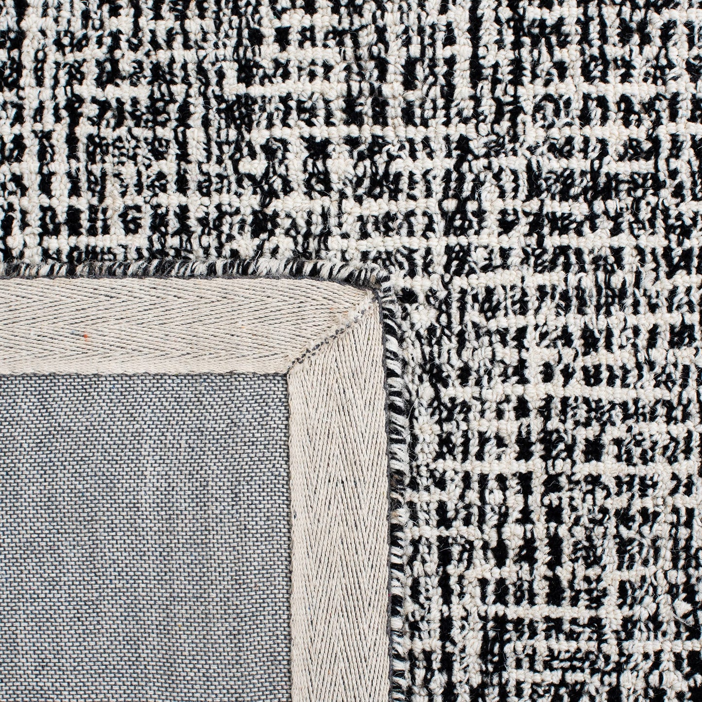 SAFAVIEH Abstract Collection Area Rug - 9' x 12', Black & Ivory, Handmade Wool, Ideal for High Traffic Areas in Living Room, Bedroom (ABT468Z)