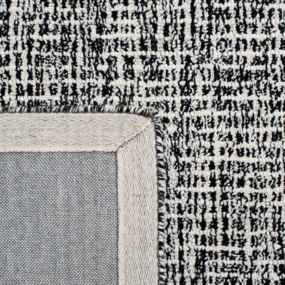 SAFAVIEH Abstract Collection Area Rug - 9' x 12', Black & Ivory, Handmade Wool, Ideal for High Traffic Areas in Living Room, Bedroom (ABT468Z)