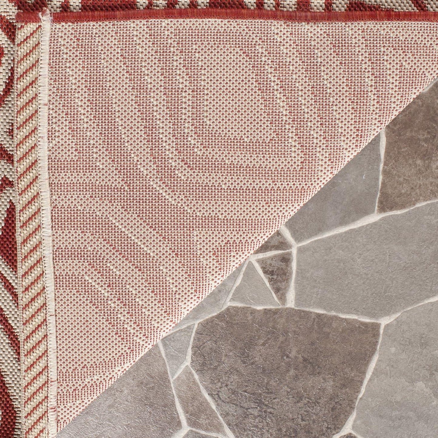 SAFAVIEH Courtyard Collection 2' x 3'7" Red/Beige CY6616 Indoor/Outdoor Waterproof Accent Rug for Patio, Backyard