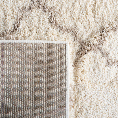 SAFAVIEH Area Rug 8x10 - Hudson Shag Collection - Large - Ivory & Beige, Trellis Pattern, Non-Shedding & Easy Cleaning, Ultra Plush Thick Pile, Ideal for Living Room, Bedroom, Dining Space (SGH282E)