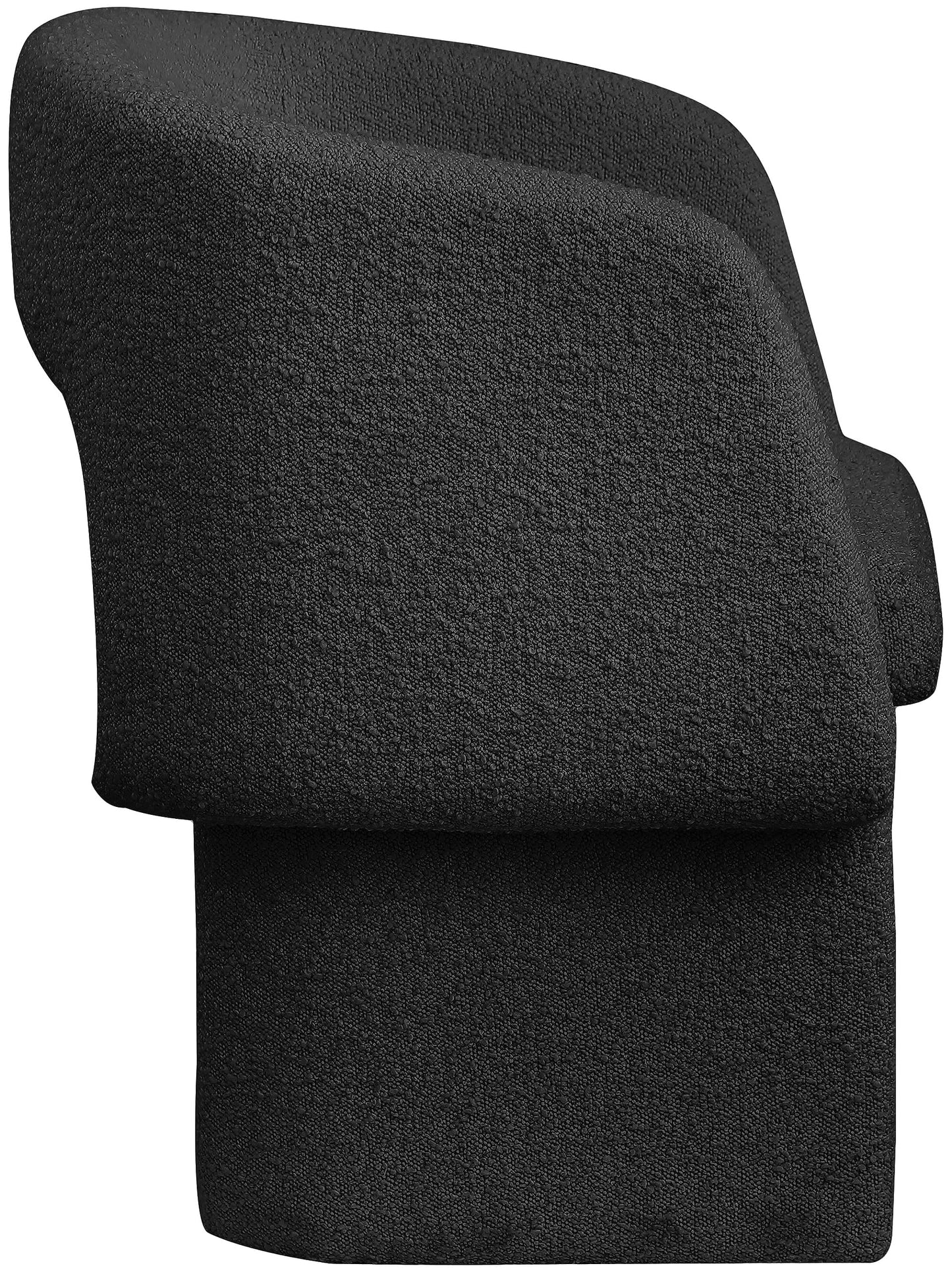 Meridian Furniture 438Black-C Emmet Collection Modern | Contemporary Dining Chair/Accent Chair with Rich Black Boucle Fabric, Steel Inner Frame, 26" W x 23.5" D x 30" H, Black