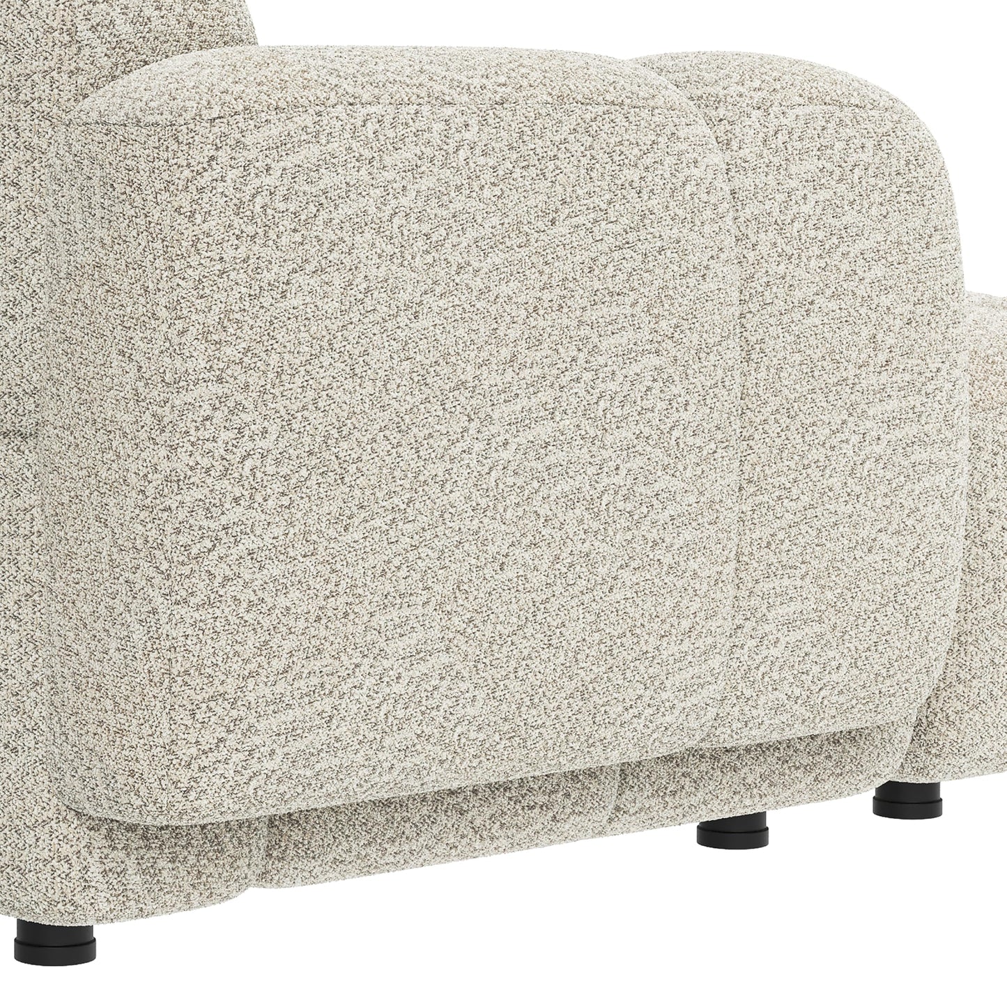 Christopher Knight Home Simi Modular L-Shaped Sofa Couch with Movable Ottoman, Boucle Upholstered Modular Sectional Sofa with Footrest, Modern Home Sofa Living Room, Comfy Cloud Couch, Beige