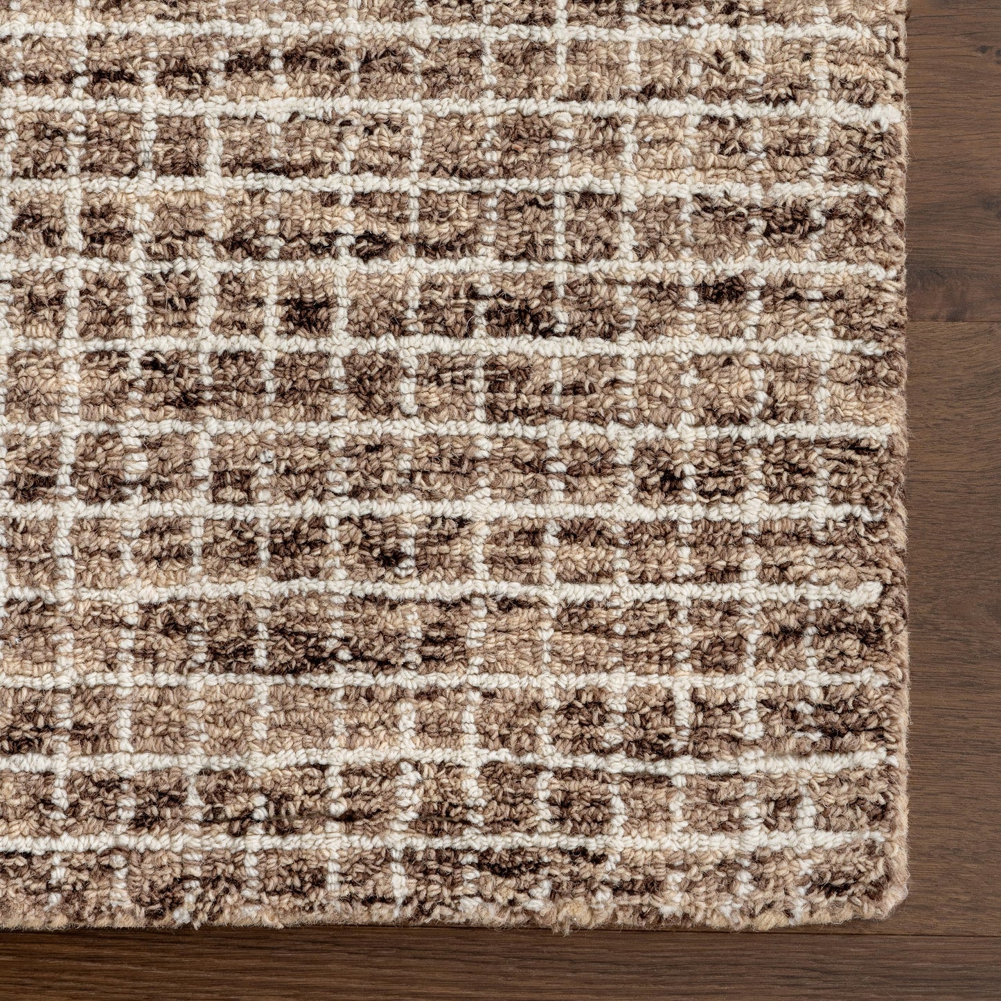 Rugs USA Melrose Brown/Ivory, 11'6" x 14'6", Handmade, Wool & Cotton, Soft and Cozy, High Traffic, Stain Resistant, Easy Clean, Durable Area Rug for Bedroom, Living Room, Dining Space, Den, Entryway
