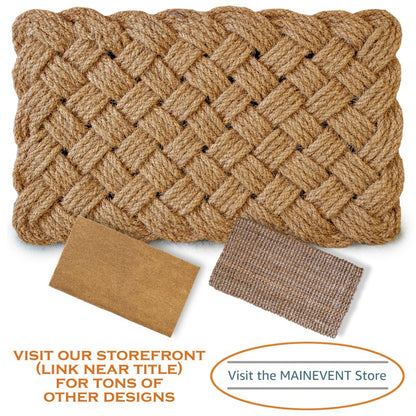 Rope Doormat 30x17 Inch, Woven Mat for Indoor and Covered Outdoor, Welcome Mat