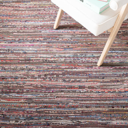 SAFAVIEH Rag Rug Collection X-Large Area Rug - 11' x 15', Rust & Multi, Handmade Boho Stripe Cotton, Ideal for High Traffic Areas in Living Room, Bedroom (RAR121E)