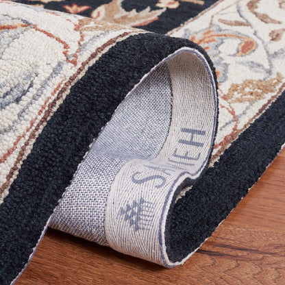SAFAVIEH Chelsea Collection Area Rug - 8' Square, Black, Hand-Hooked French Country Wool, Ideal for High Traffic Areas in Living Room, Bedroom (HK141B)