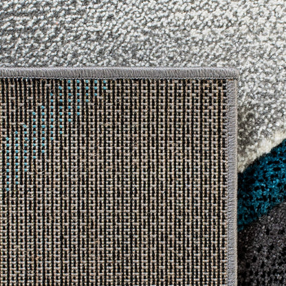 SAFAVIEH Hollywood Collection Area Rug - 10'6" x 14', Grey & Blue, Mid-Century Modern Design, Non-Shedding & Easy Care, Ideal for High Traffic Areas in Living Room, Bedroom (HLW712F)