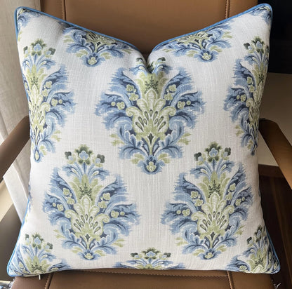 Haynes Damask Printed Decorative Square Accent Throw Pillow Cover, 20x20 Inches, Decor for Living Room, Sofa, Chair
