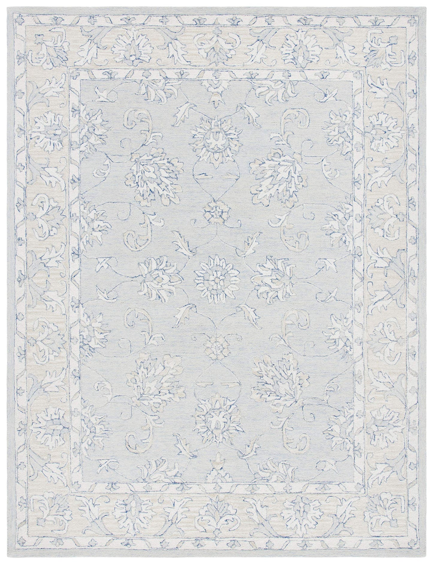 SAFAVIEH Micro-Loop Collection 10' x 14' BlueBeige MLP535M Handmade Premium Wool Living Room Dining Bedroom Area Rug