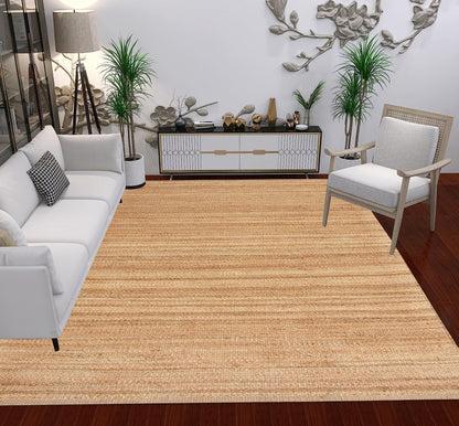 Antep Rugs Natural 8x10 Indoor Hand Woven Fiber Jute Area Rug (Natural, 7'10" x 10')