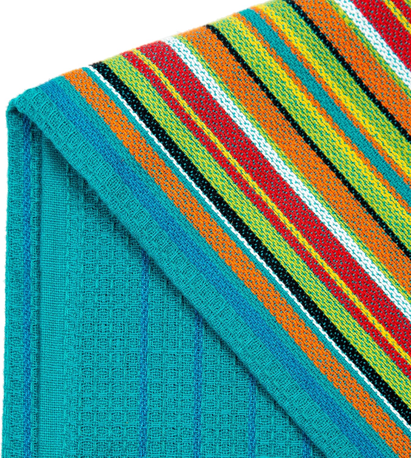12 Pack 100% 16x28 COTTON CRAFT Salsa Stripe Kitchen Towels - Cotton Tea Dish Towels - Absorbent Reusable Low Lint