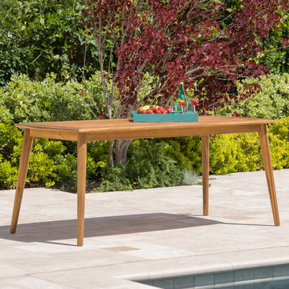Stanyan | 7 Piece Outdoor Acacia Wood Dining Set | Perfect for Patio | with Teak Finish