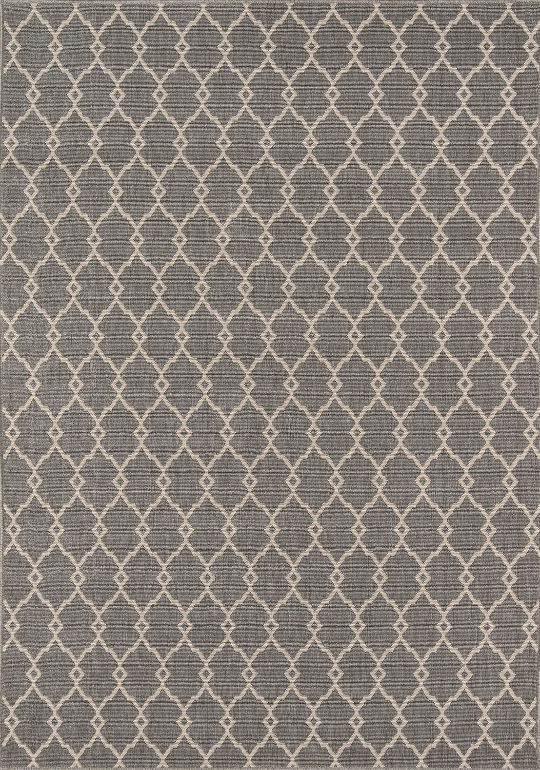 Momeni Rugs Baja Collection Indoor & Outdoor Area Rug, Easy to Clean, UV Protected, 2'3" x 4'6", Grey