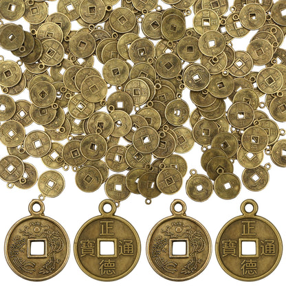 Bronze Chinese Coins – 190 PCS Ancient Antique Fashion Retro Jewelry Making Crafting Charms Findings Bulk for Bracelet Necklace Pendant Accessoires Lots Vintage Feng Shui Cash Arts Crafts Beading Tone