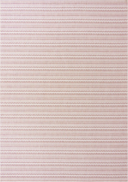 Unique Loom Outdoor Striped Collection Area Rug - Maia (10' x 14' 1" Rectangle, Red/Ivory)