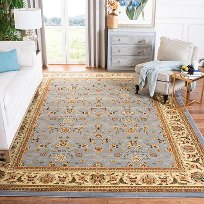 SAFAVIEH Lyndhurst Collection Area Rug - 10' x 14', Light Blue & Ivory, Traditional Oriental Design, Non-Shedding & Easy Care, Ideal for High Traffic Areas in Living Room, Bedroom (LNH312B)