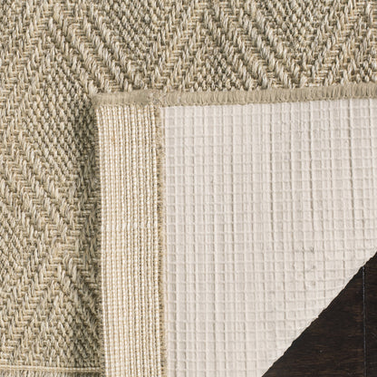 SAFAVIEH Palm Beach Collection Area Rug - 8' x 10', Sand, Sisal & Jute Design, Ideal for High Traffic Areas in Living Room, Bedroom (PAB351A)