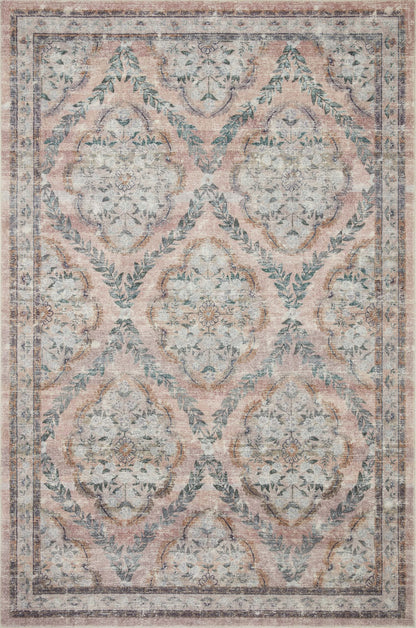 Loloi Rifle Paper Co. Courtyard Collection COU-02 Blush 7'-6" x 9'-6" Area Rug feat. CloudPile