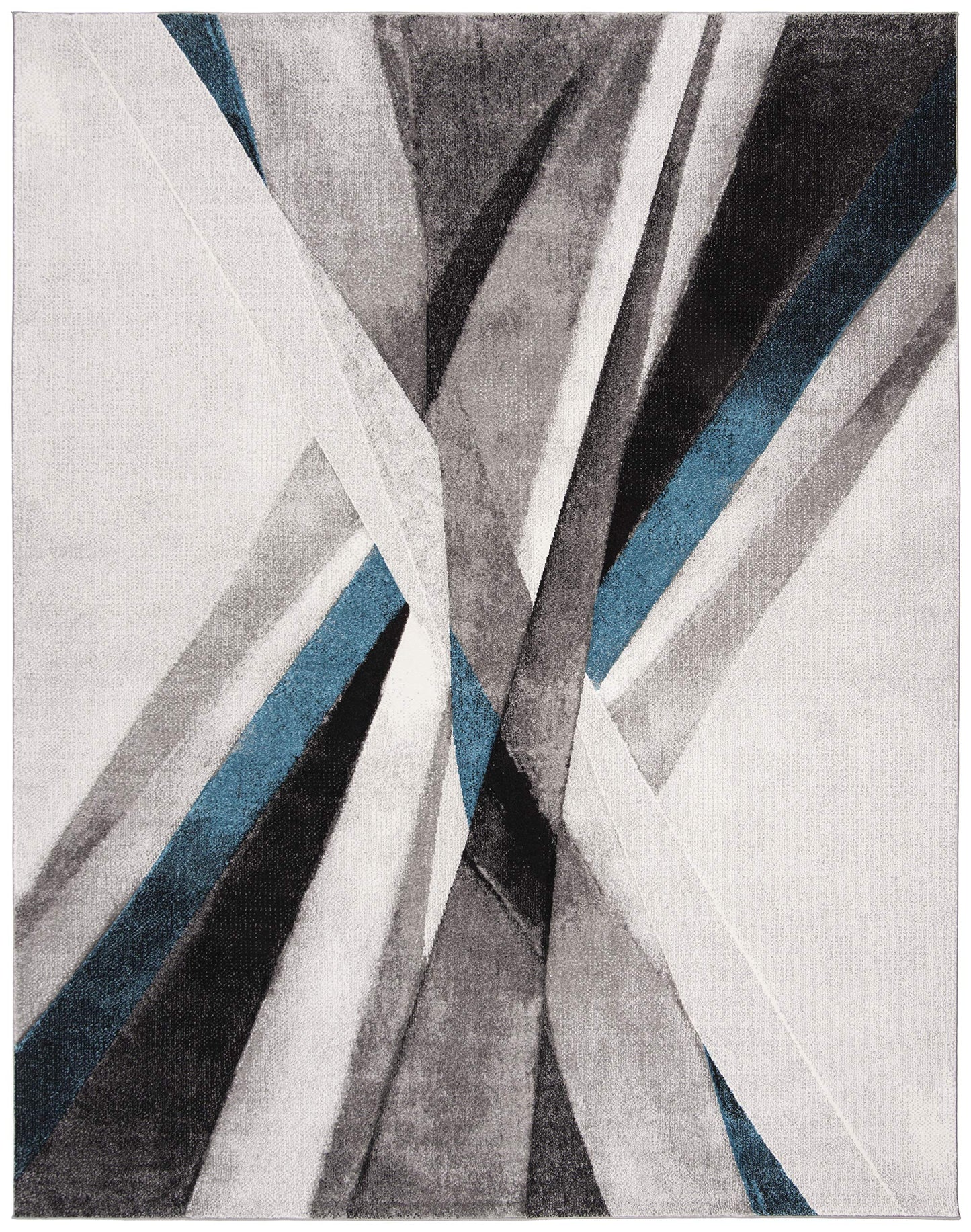 SAFAVIEH Hollywood Collection Area Rug - 9' x 12', Grey & Teal, Mid-Century Modern Design, Non-Shedding & Easy Care, Ideal for High Traffic Areas in Living Room, Bedroom (HLW710D)