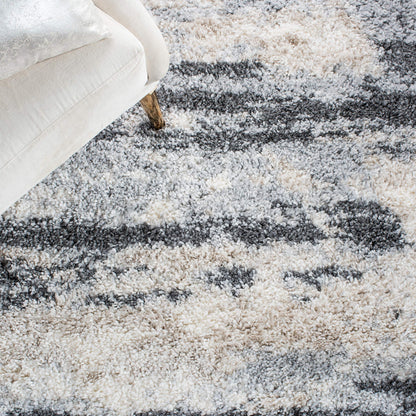 SAFAVIEH Area Rug 10x14 - Fontana Shag Collection - Large - Grey & Ivory, Non-Shedding & Easy to Clean, Plush Thick Pile, Ideal for Living Room, Bedroom, Dining Space (FNT853G)
