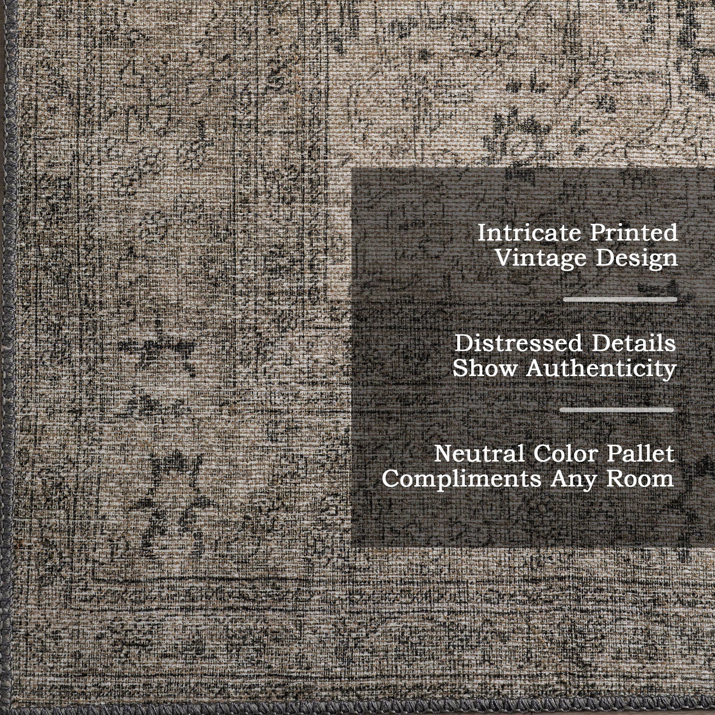 Nuloom Hillstone Collection Agnetha Grey/Taupe, 7'10" x 10', Vintage Medallion, Soft and Cozy, High Traffic, Stain Resistant, Easy Clean, Durable Area Rug for Bedroom, Living Room, Dining, Foyer