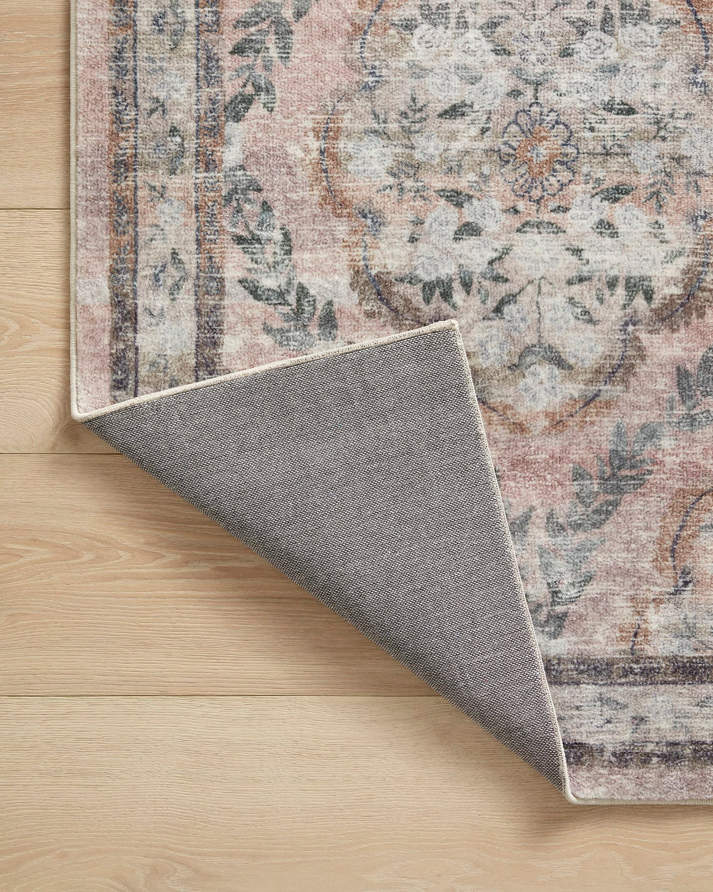 Loloi Rifle Paper Co. Courtyard Collection COU-02 Blush 7'-6" x 9'-6" Area Rug feat. CloudPile