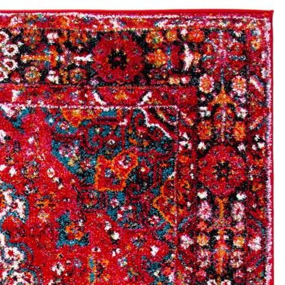 SAFAVIEH Vintage Hamadan Collection Area Rug - 8' x 10', Red & Multi, Oriental Traditional Persian Design, Non-Shedding & Easy Care, Ideal for High Traffic Areas in Living Room, Bedroom (VTH222A)