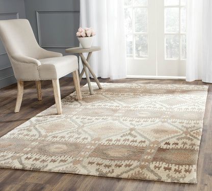 SAFAVIEH Area Rug 8x10 - Wyndham Collection - Large - Natural & Multi, Handmade Wool, Modern Design, Ideal for Living Room, Bedroom, Office, Dining Space (WYD720A)