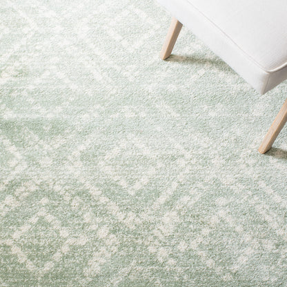 SAFAVIEH Adirondack Collection Area Rug - 10' x 14', Ivory & Green, Modern Diamond Distressed Design, Ideal for High Traffic Areas in Living Room, Bedroom, Dining (ADR131Y-10)