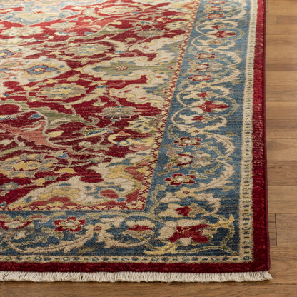 SAFAVIEH Area Rug 8x10 - Kashan Collection - Large - Red & Blue, Traditional Oriental Design, Non-Shedding & Easy Cleaning, Ideal for Living Room, Bedroom, Office, Dining Space (KSN307Q)